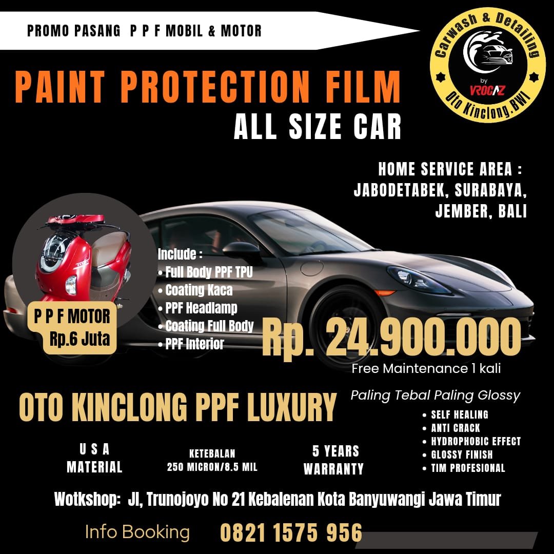 Proses Pemasangan PPF Mobil Banyuwangi