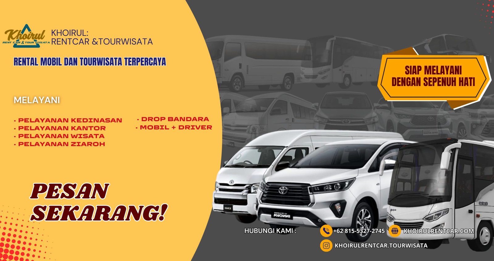 Banner Promo Agen Wisata & Rental Mobil Surabaya