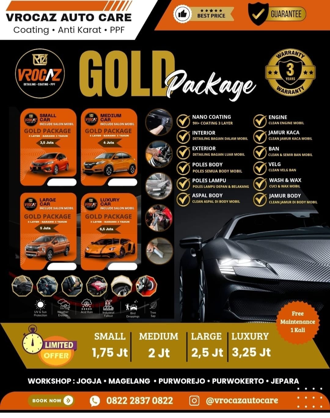 Paket Coating Gold Vrocaz
