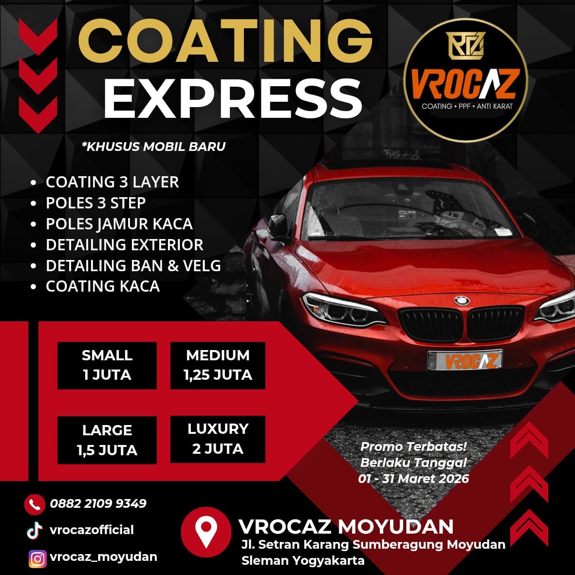 Promo Coating Express Mobil Baru